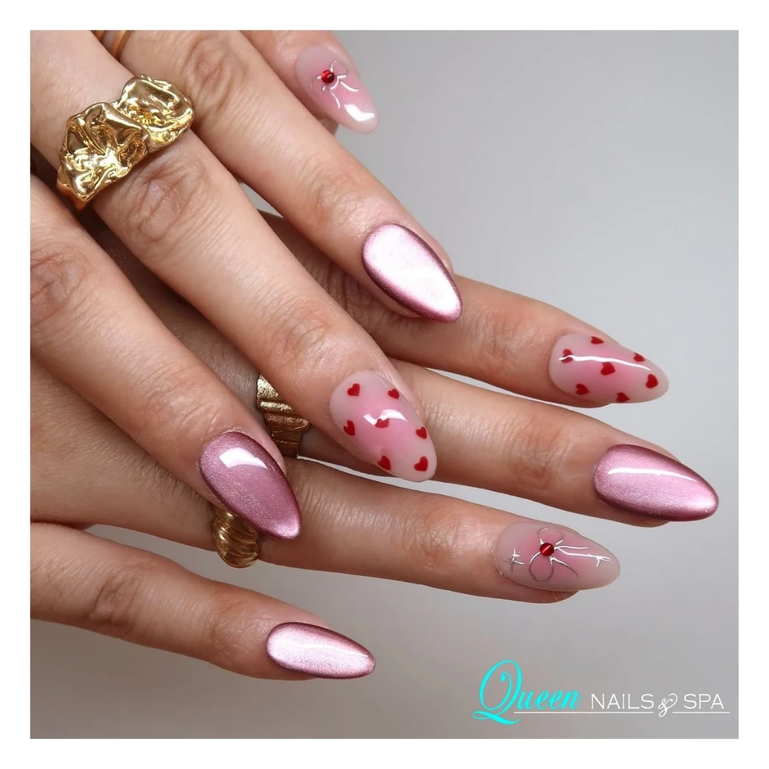 Pink hearts & pearl chrome